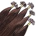 Produktbild hair2heart Premium Extensions Echthaar Bondings Glatt - 200 Strähnen 0.8g 50cm Schockobraun