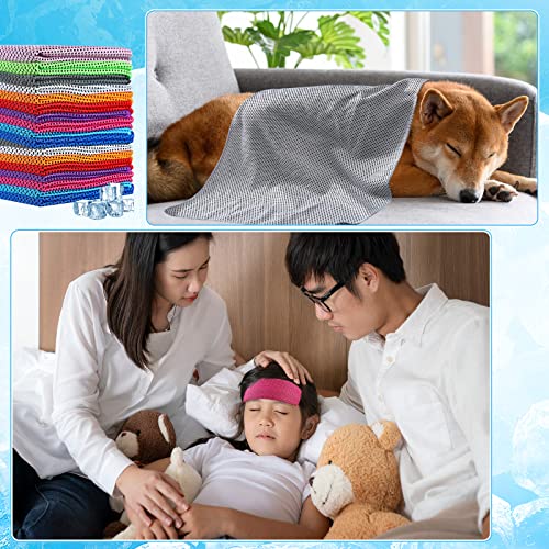 Image of Maitys 500 Pcs Cooling Towel Bulk 32 x 12 Inch Microfiber Ice Towel Cold Soft Breathable Sport Towels for Neck and Face Chilly Sweat Towels for Hot Weather Athletes Gym Yoga Workout (Multicolor)