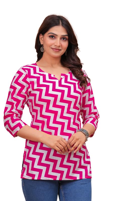 Image of SIROTA Rayon Short Top for Women | Tunic for Jeans | Western Short Kurti | Stylish Straight Ladies Kurta | Ethnic Kurta for Girls