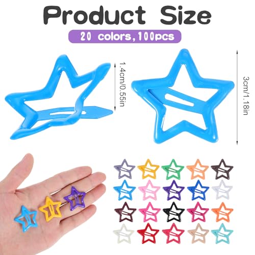 100 Pinzas Estrella de Metal para Cabello Coloridas miniatura 4