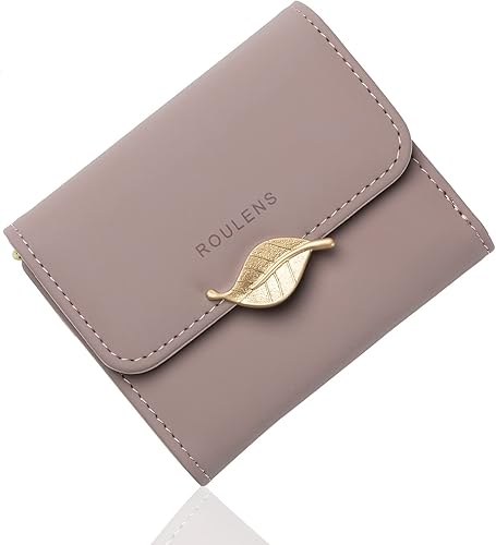 Roulens - Cartera para mujer con bloqueo RFID de piel sintética colgante tarjetero para teléfono chequera monedero con cremallera ARed-s