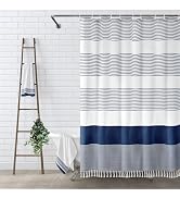 Amazon.com: Awellife Linen Shower Curtain Beige Boho Farmhouse ...