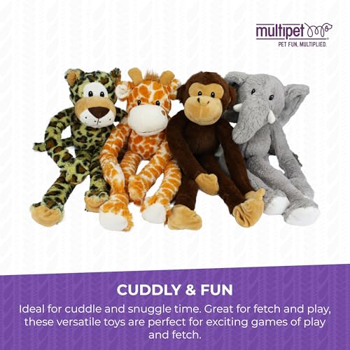 Multipets Swingin 56 cm großes Hundespielzeug aus Plüsch mit extralangen Armen und Beinen und Quietscher