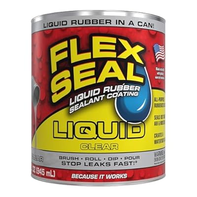 Flex Seal Liquid, Rubber Coating Sealant, Waterproof, Flexible, Breathable, and UV Resistant, Roof Repair, Basements, RV, Campers, Trailers, Marine, EPDM, Masonry, Clear, 32 oz