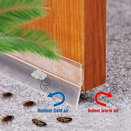 Image of Roktry Feet Silicone Seal Strip, Door Weather Stripping Window Seal, Weatherproof Soundproof Self Adhesive Door Strip Bottom, Window Draft Stopper for Doors Windows and Shower Glass Gaps