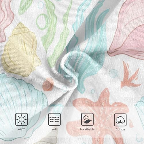 Cotton Toddler Underwear Floral Colorful Seashells White Panties for Girl Fancy Kids Briefs Undies 2t3