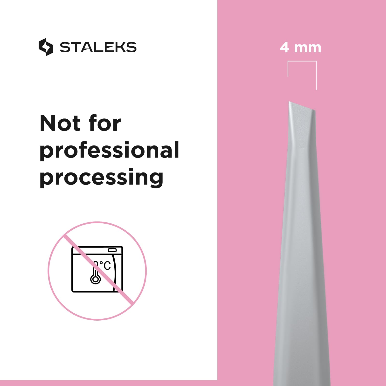 STALEKS Beauty&Care Pinzas para cejas con punta inclinada biselada de acero inoxidable unisex- Pinzas de cejas de precisión para dar forma a las cejas TBC-10/3