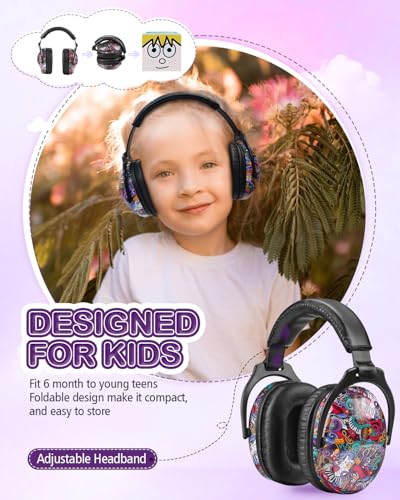 Image of ZOHAN EM030 Kids Ear Protection, Noise Cancelling Headphones Ear Muffs for Autism Sensory, Safety Noise Reduction Hearing Protection for Monster Truck /Concerts /Fireworks /Air Shows