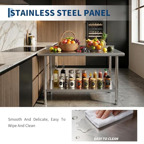 Image of IDEALHOUSE Stainless Steel Work Table, Metal Kitchen Prep Table 30x24x35in