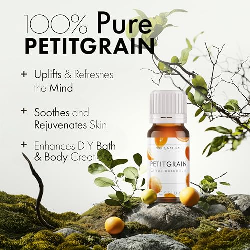 Image of Esslux Petitgrain Essential Oil - 100% Pure & Natural | Hydrate and Nourish Your Skin with Organic Plant-Based Oil | Perfect for Diffuser, Aromatherapy & Enhanced Focus, 15 ML
