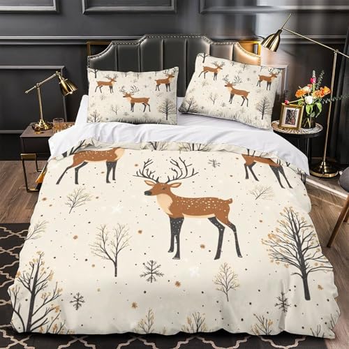 Housse de couette 3D cerf confortable avec fermeture éclair - 2
