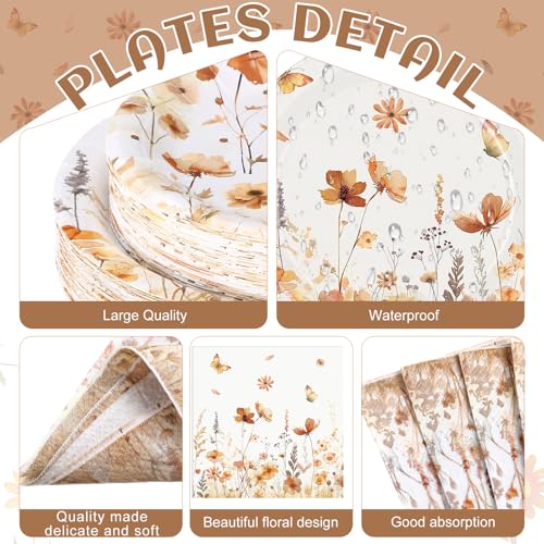 Image of Funnymoom 452 Pcs Fall Wildflower Party Decoration Supplies for 50 Guests
