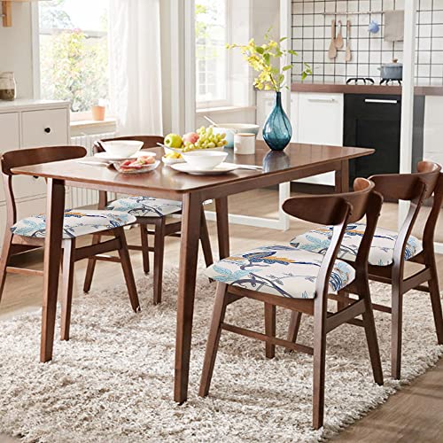 Image of SearchI Seat Covers for Dining Room Chairs Stretch Printed Chair Seat Covers Set of 4, Removable Washable Upholstered Chair Seat Protector Cushion Slipcovers for Kitchen, Office(Flower Pattern)