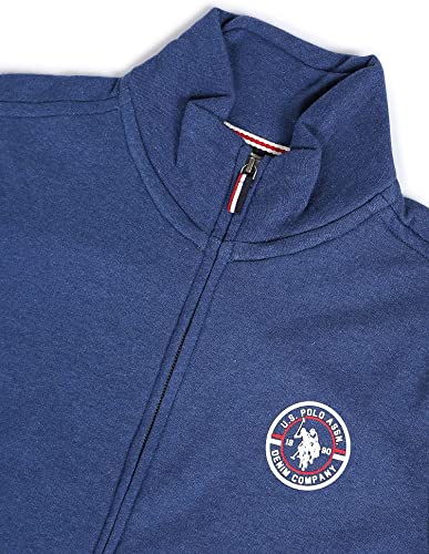 Image of U.S. Polo Assn. Men Navy High Neck Heathered Sweatshirt