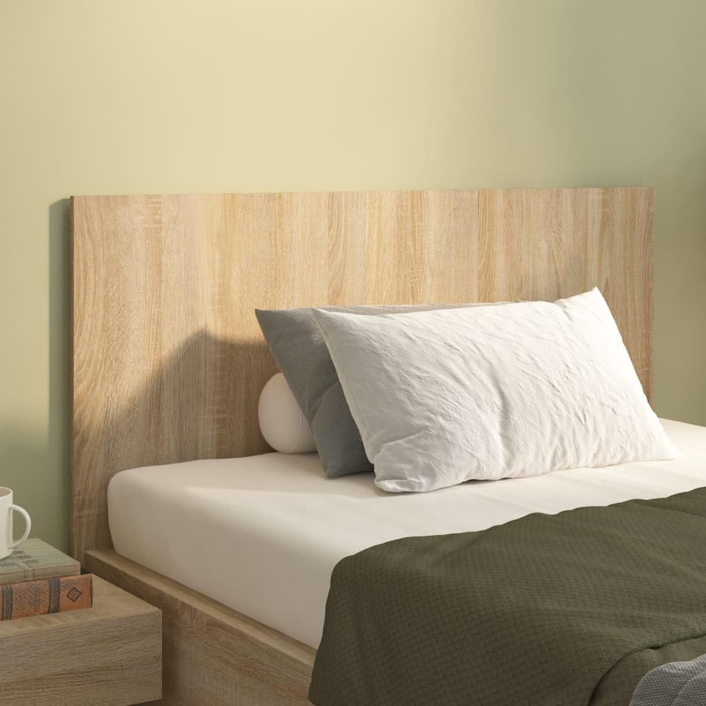 vidaXL Cabecero de Cama Cabezal Dormitorio Estructura Habitación Mobiliario Muebles Decoración Adorno Madera Contrachapada Sonoma 120x1,5x80 cm