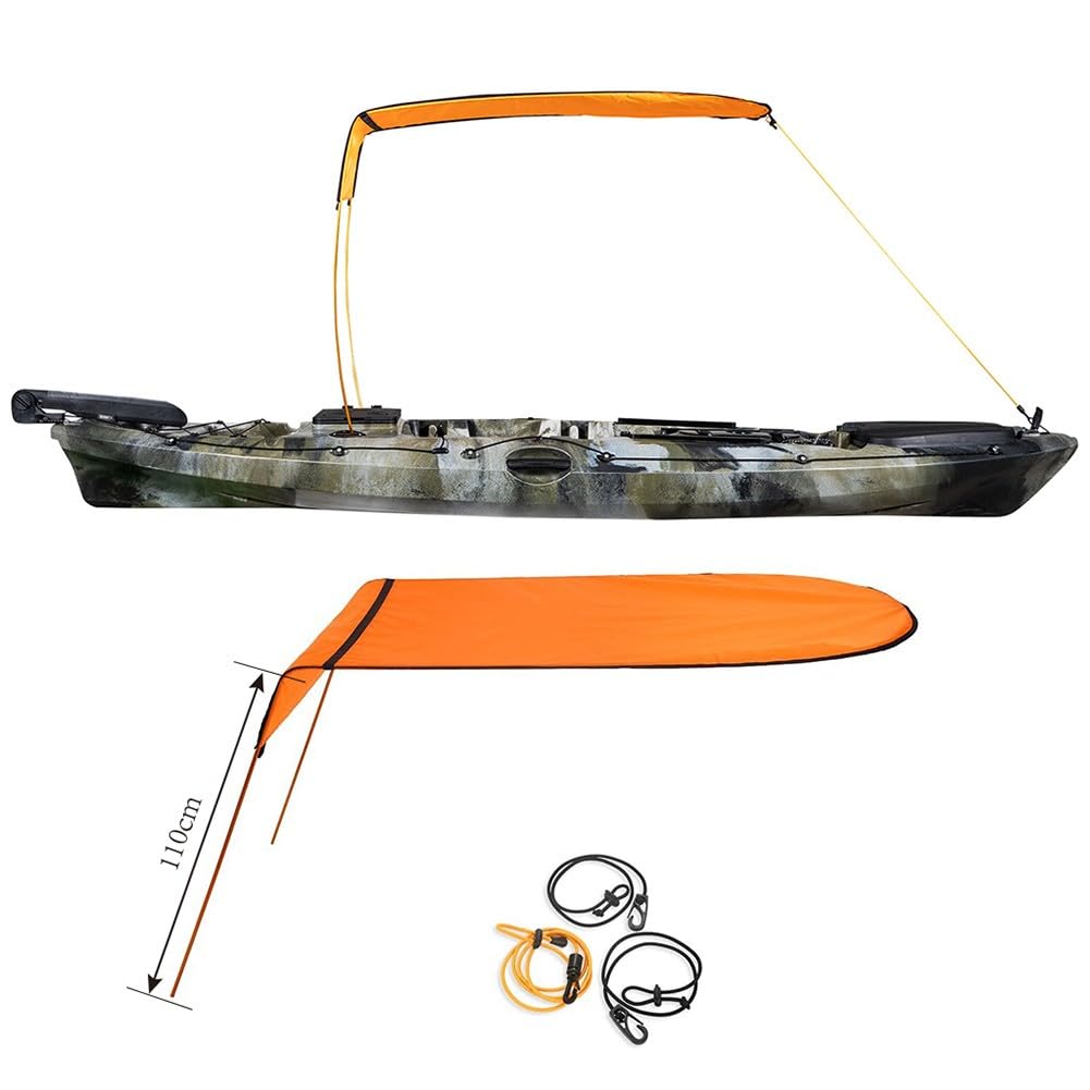 Tenda parasole per kayak e canoa, 125 x 80 x 65 cm, protezione UV, impermeabile, in tessuto Oxford, per una persona, colore nero
