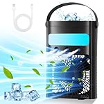 Portable Air Conditioner,700ml Mini Air Conditioners 3 Speeds, Personal Air Conditioning Unit with 7 LED Light Evaporative Air Cooler,2-4H Timer Portable AC Air Conditioner for Car Home Office