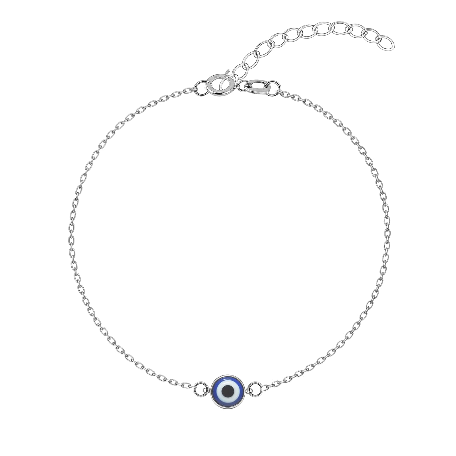 925 Silver Evil Eye Anklet | (1PC) Adjustable Contemporary Style & Stunning Shine | Lovely Gift - Evil Eye Dark-image-10