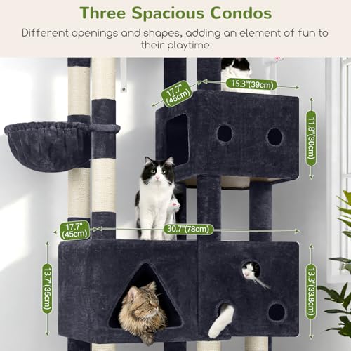 Extra Large Cat Tree for Indoor Cats with Condo, Hammock Scratching Posts - Image 6