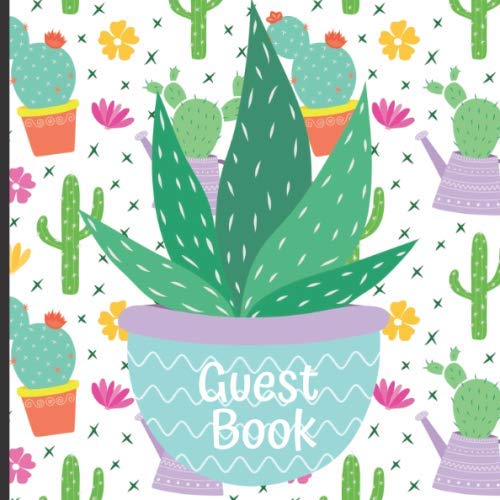 Guest Book: Gorgeous Cactus Theme Party Guest Book Includes Gift Tracker and Picture Memory Section (Cactus Party Guest Books)