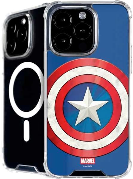 Skinit Phone Case Compatible with MagSafe iPhone 16 Pro - Officially Licensed Marvel Captain America Shield Design