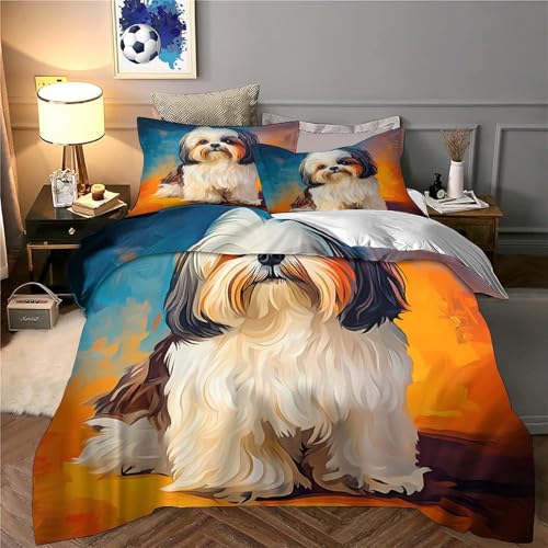 Parure de lit double 200x200 avec housse de couette microfibre 3D