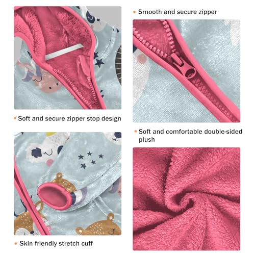 OTVEE Cartoon Animals Bear Koala Kids Hoodie Jacket Fall Spring Full Zip Warm Outwear Coat3