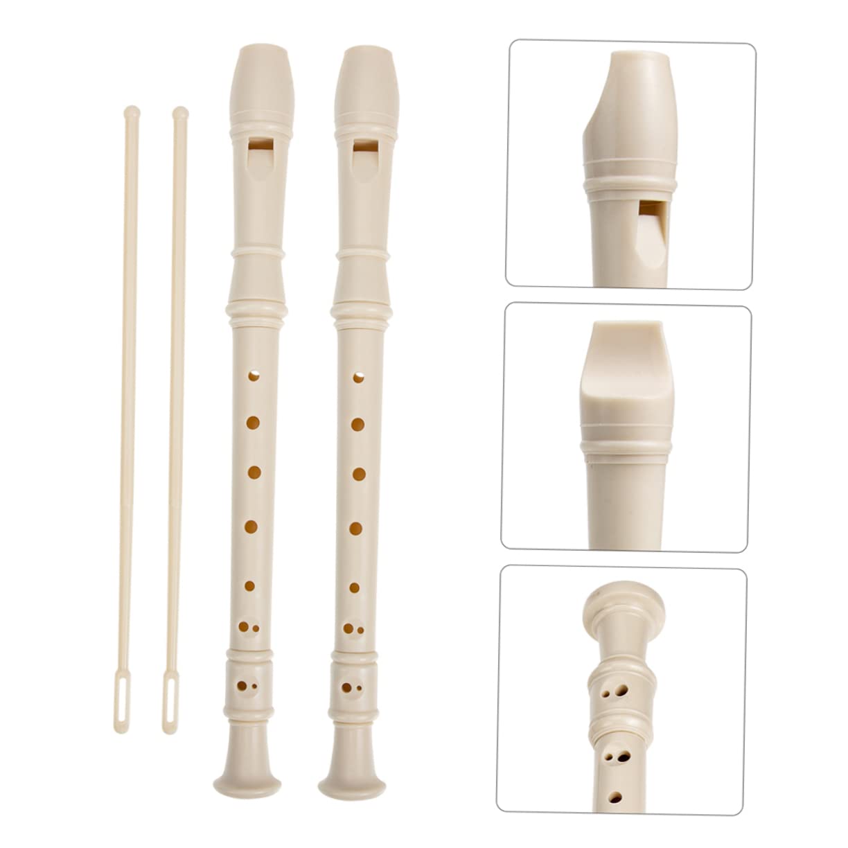 Clarinete Infantil de 8 Agujeros de Resina Beige 1 Set | Decoracion Colegio, Instrumento Musical para Principiantes, Clarinete de Estudiante