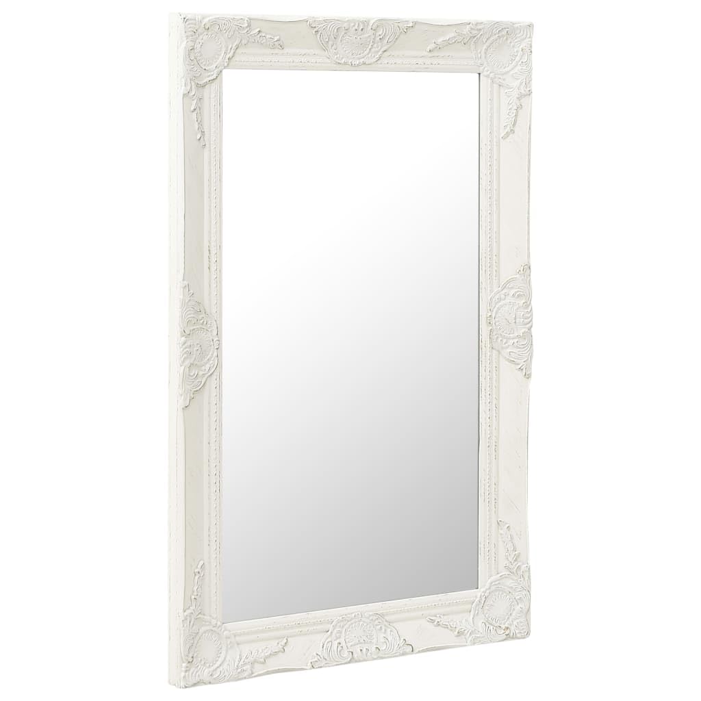 Generico Specchio da Parete Stile Barocco 50x80 cm Bianco,Bianco,6.5kg,320320
