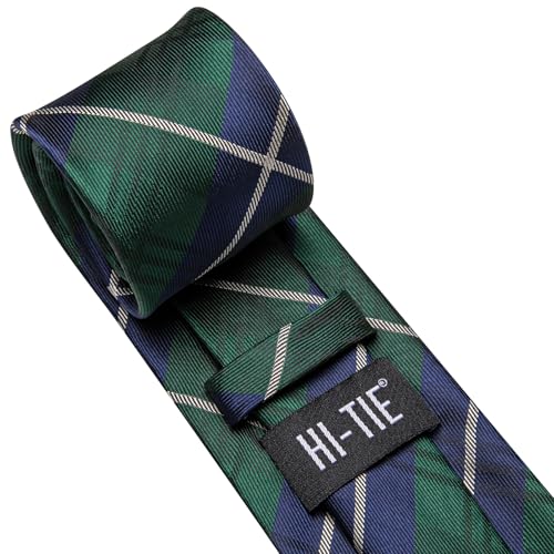 Image of Hi-Tie Men 63inches Tie Set Extra Long Necktie Paisley Tie Pocket Suqare Cufflinks Big and Tall Men Tie