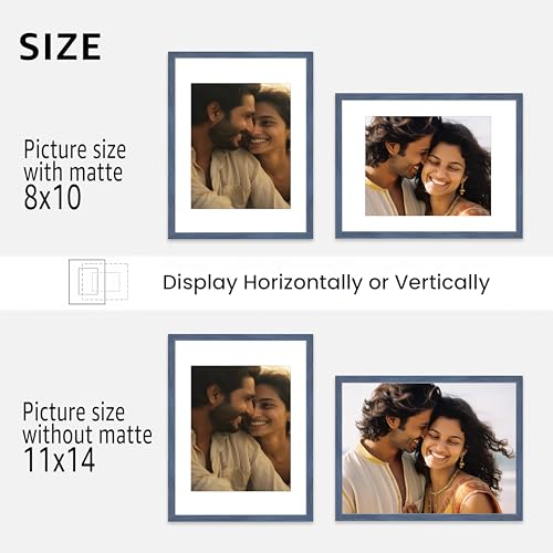 Image of Art Street Premium Photo Frame for living room, Classic Aesthetic Design Photo Frames for Photograph, Art Work, Kids Room Set of 6 (11x14 Inch, Blue)