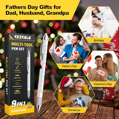 KEZKALS Fathers Day Gift from Daughter Son Wife, 9 in 1 Multitool Pen, Gifts for Men - image 2
