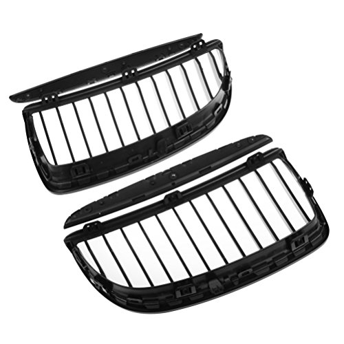 Astra Depot Glossy Black Front Upper Kidney Grille Kit for 2007-2008 E90 323i 328i 328xi 335i 335xi Pre-Facelift