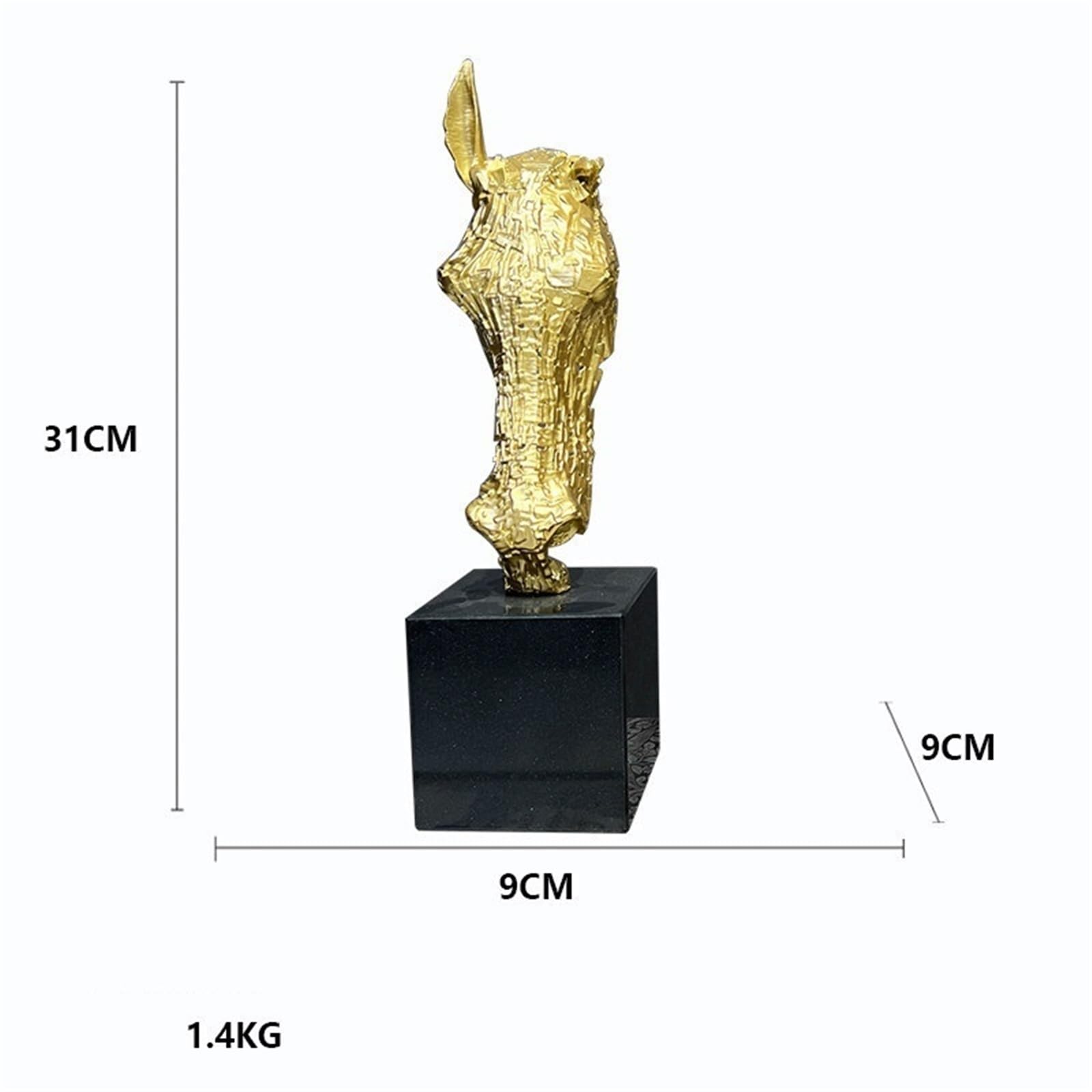 Nowoczesne Abstract Horse Head Sculpture Modern Art Statue with Marble Base for Home Decor Rzeźba(Bronze)