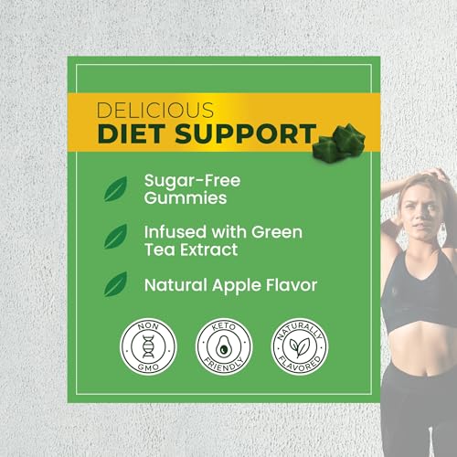 Green Tea Thermogenic Gummies | Metabolism, Workout & Appetite Support Supplements for Women & Men | 45% EGCG with Green Coffee Bean Extract & Raspberry Ketones | Keto Diet Friendly, Apple Flavor 60ct - Image 6