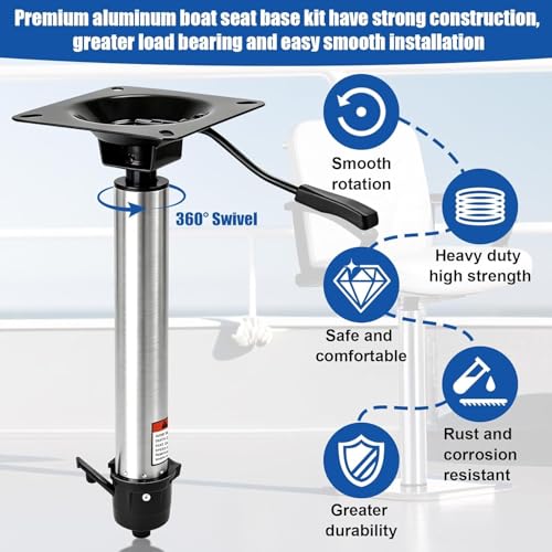 ROTFABRK SP-37904 2-Inch Boat Seat Telescopic Pedestal, 3/8" 13"-19" Adjustable Height, Heavy Duty Marine Seat Extender for Fishing & Pontoon Boats by ROTFABRK - Used condition - Image 3