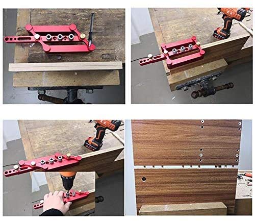 DIY Woodworking Round Wood Tenon Hole Drill Jig Carpenter Punching Locator Drilling Set Hole Puncher Set