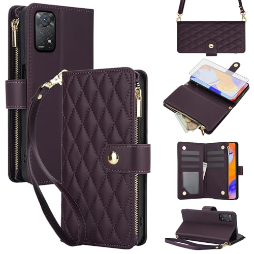 Coque Xiaomi Redmi Note 11E et Note 12 Pro protégeant l'écran avec étui zippé cartes