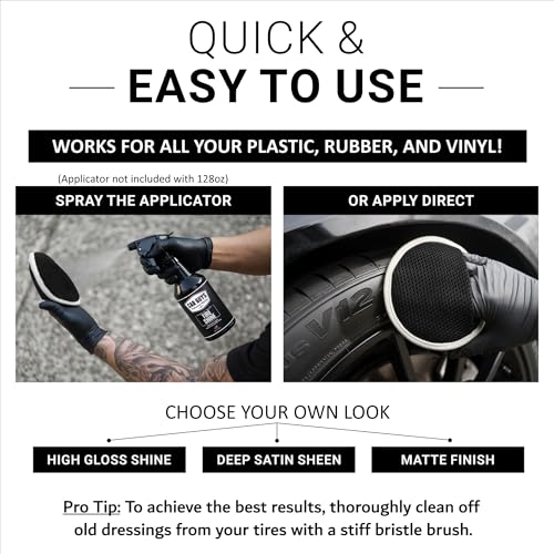 Image of CAR GUYS Tire Shine Spray 1 Gallon Refill - The Perfect Deep Black Shine - Long Lasting Car Tire Dressing - No Sling & Dry to Touch - Sprayer Not Included