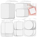 TENS Unit Replacement Pads, 30 Pcs Reusable Self-Adhesive Electrodes with Plug 2.0 mm, Latex-Free, Upgraded Stick, Compatible with Most TENS/EMS Machines