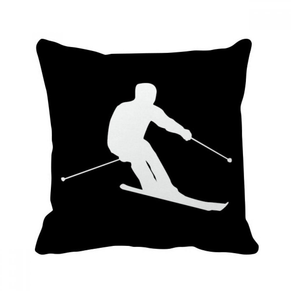 Oreiller de ski noir silhouette carrée salon élégant