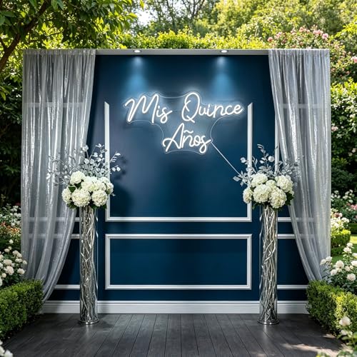 Image of Mis Quince Anos Neon Sign 30inch Custom Dimmable White LED Neon Light Sign - Personalized inchMis Quince Anos inch Birthday Wall Art, Home & Party Decor, Unique Gift for Girls