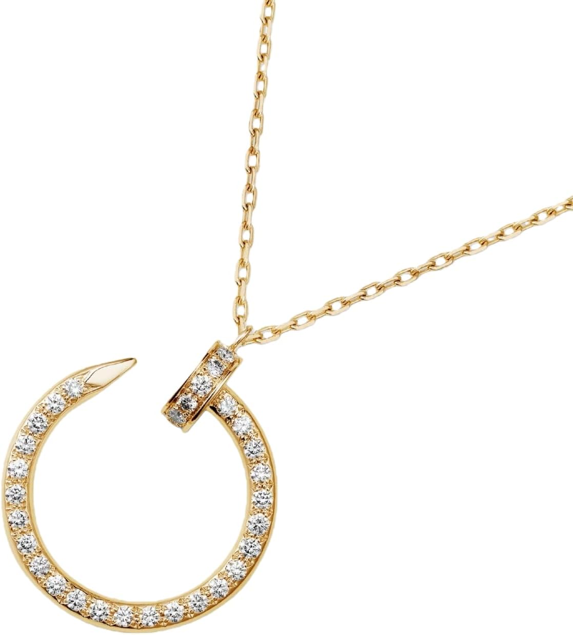 BUENAVO 18K Gold Plated Couple Necklace, Elegant Stud Design, Fashionable Valentine's Day Jewelry Gift, Elegant Gold Nail Necklace For Women Merge - Image 2