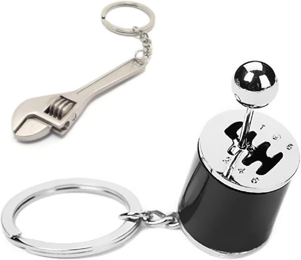 Six Speed Manual Gearbox Transmission Shift Fidget Keychain [Free Bonus: Mini Adjustable Wrench Keychain]