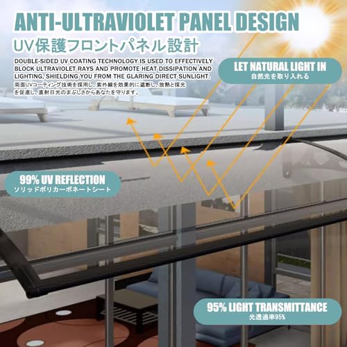 Marquesina transparente invisible que protege tu ventana de la lluvia con diseño moderno 5
