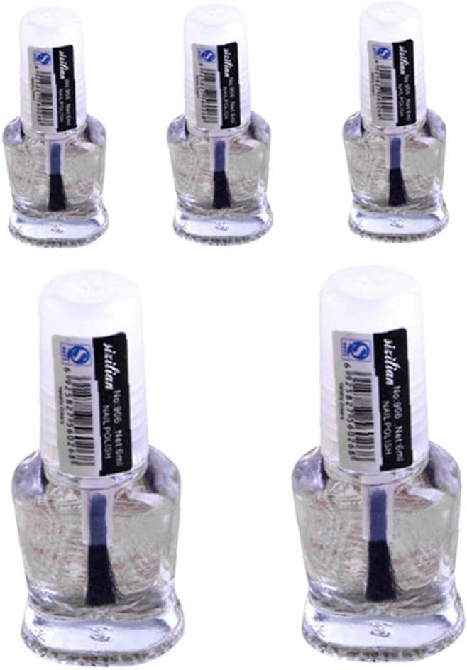 海外 ベースコート マニキュア 防水 透明 ネイルエナメル 女性 指装飾 メイクアップツール 5個 Camping