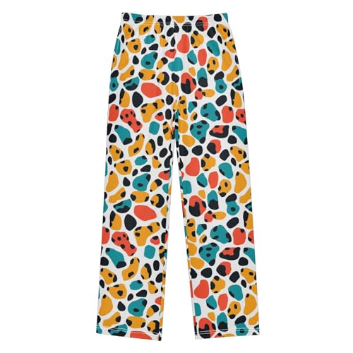 Boys' Pants Colorful Leopard Cheetah Spot Print Long Bottoms Jogger Pants Elastic Waist Trousers with Pockets S-XL
