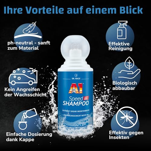 DR. WACK - A1 Speed Shampoo 500 ml - Effektiver Autoreiniger mit Aktivschaum-Formel - Gründliche & schonende Entfernung hartnäckiger… – Ansicht 4