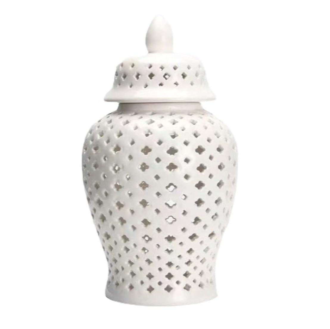 CVdrtyED Home Decor Ginger Jar Carved Lattice Decorative Temple Ceramic White Jars For Home Decor Ginger Jar(Gold)