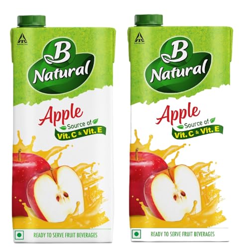 Image of B Natural Apple Juice 1L, Enriched with Vitamin C & E, (Pack of 2)